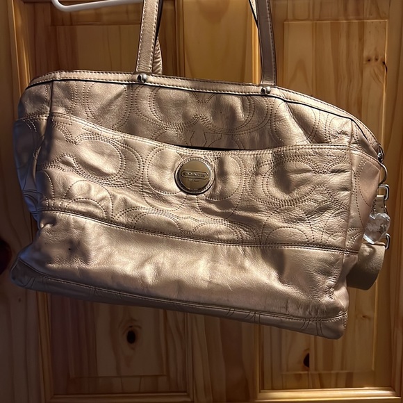Coach Large Gold Diaper/Computer Bag - Picture 2 of 2